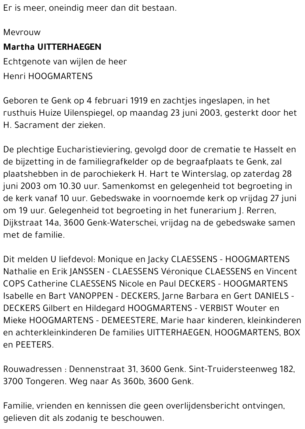 Martha UITTERHAEGEN