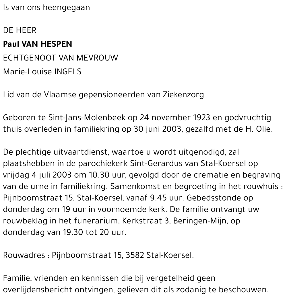 Paul Van Hespen