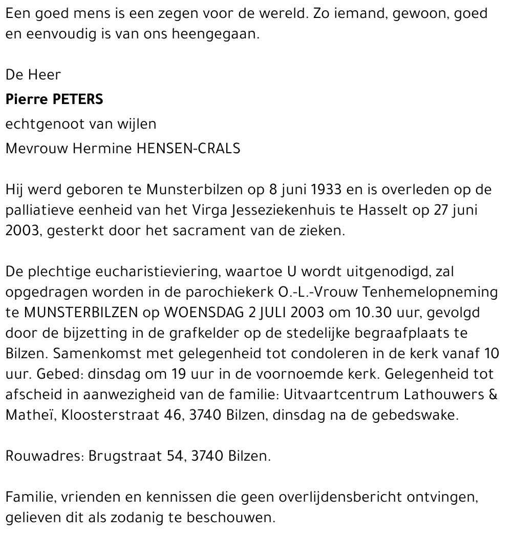Pierre PETERS