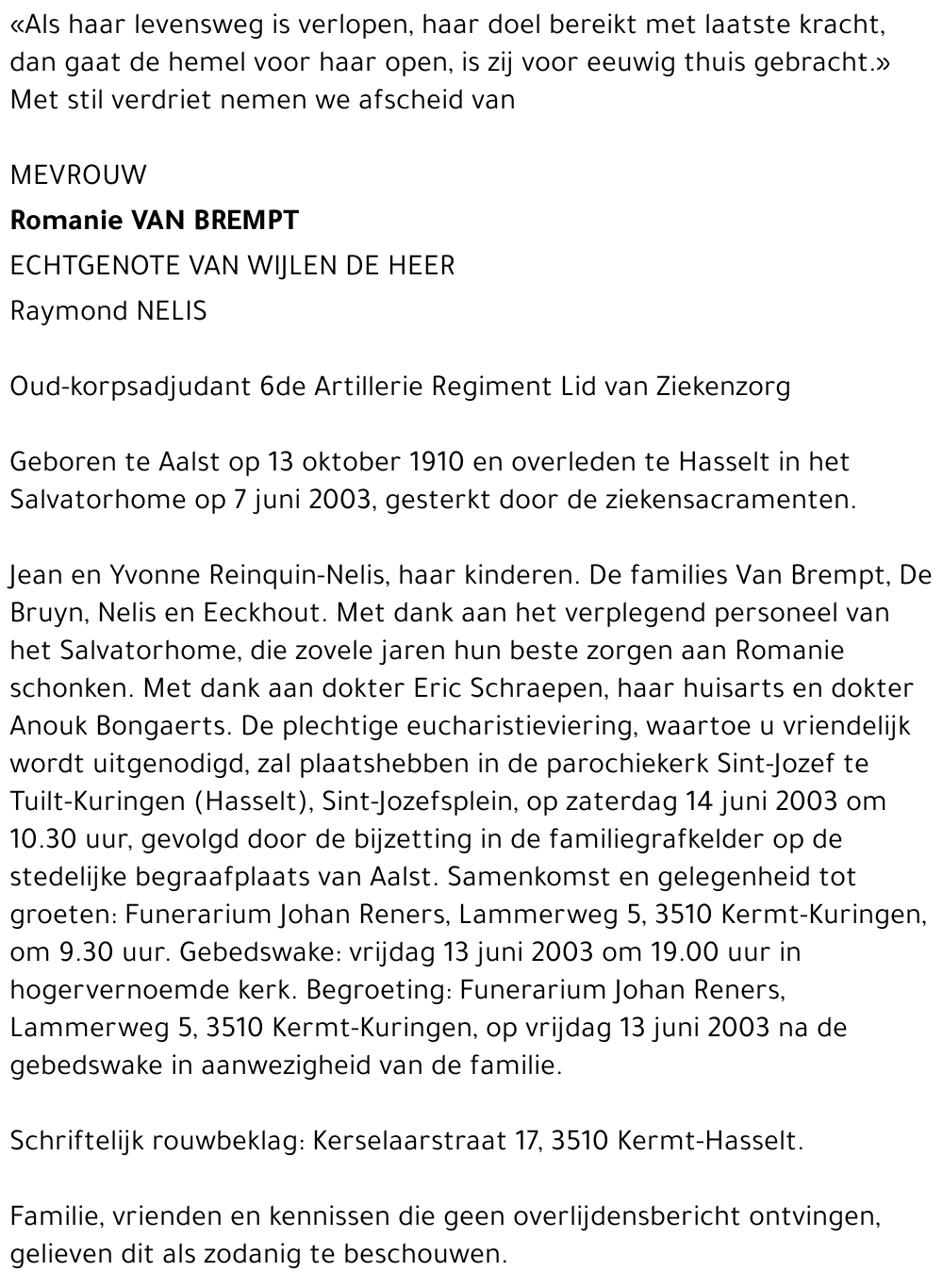 Romanie Van Brempt