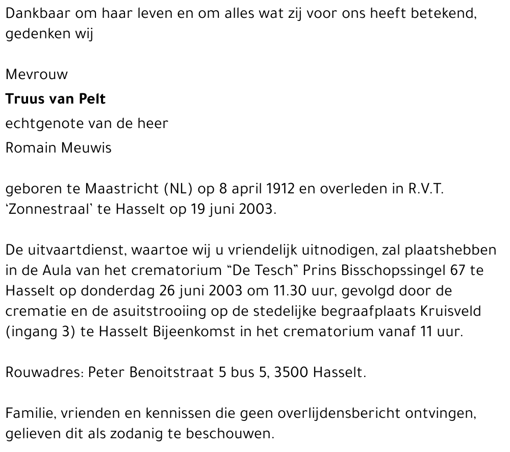 Truus van Pelt