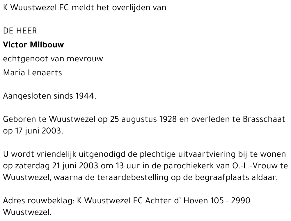 Victor Milbouw