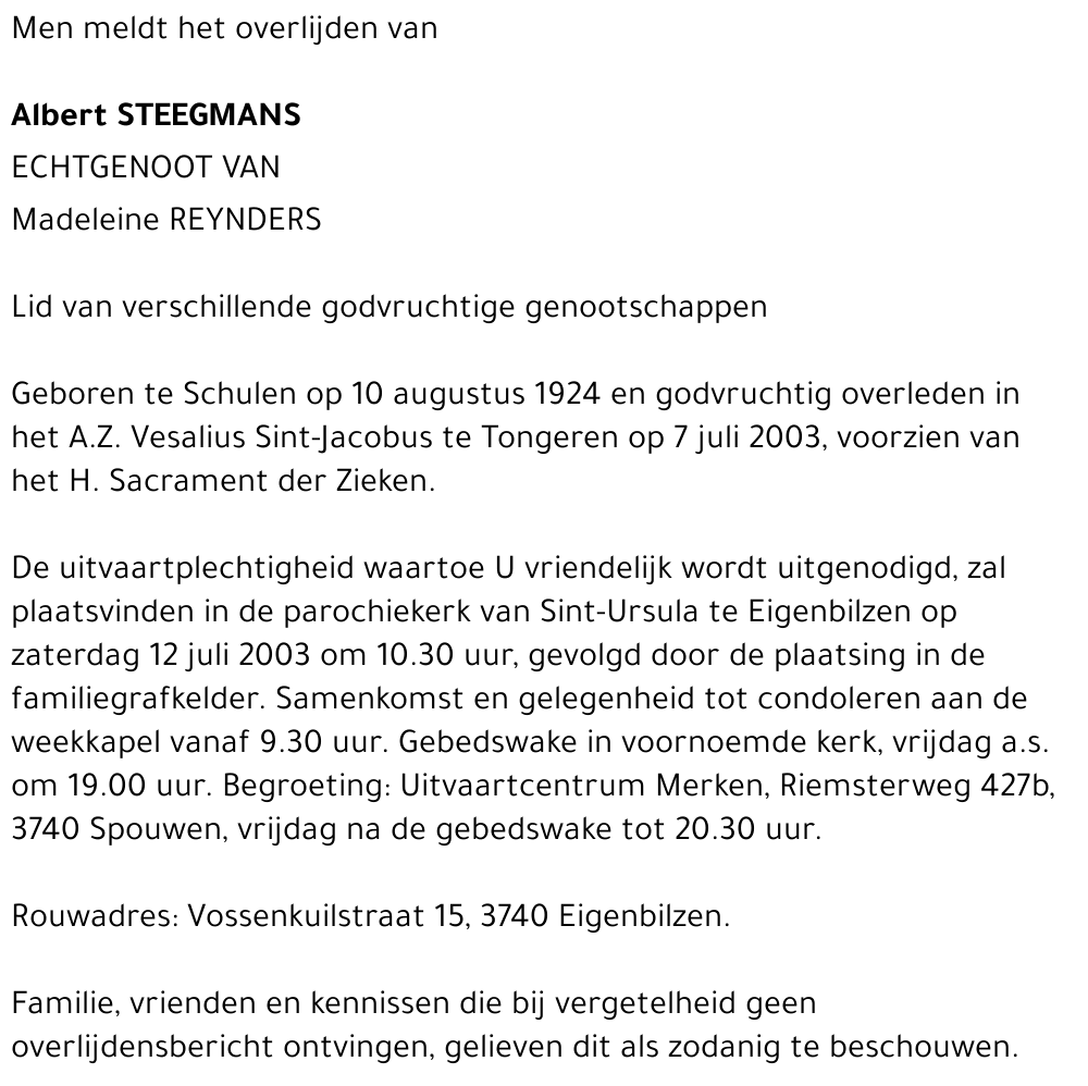 Albert Steegmans