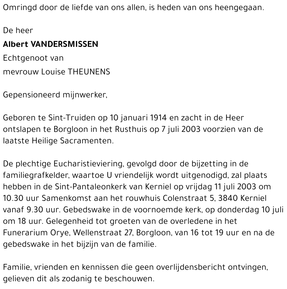 Albert Vandersmissen