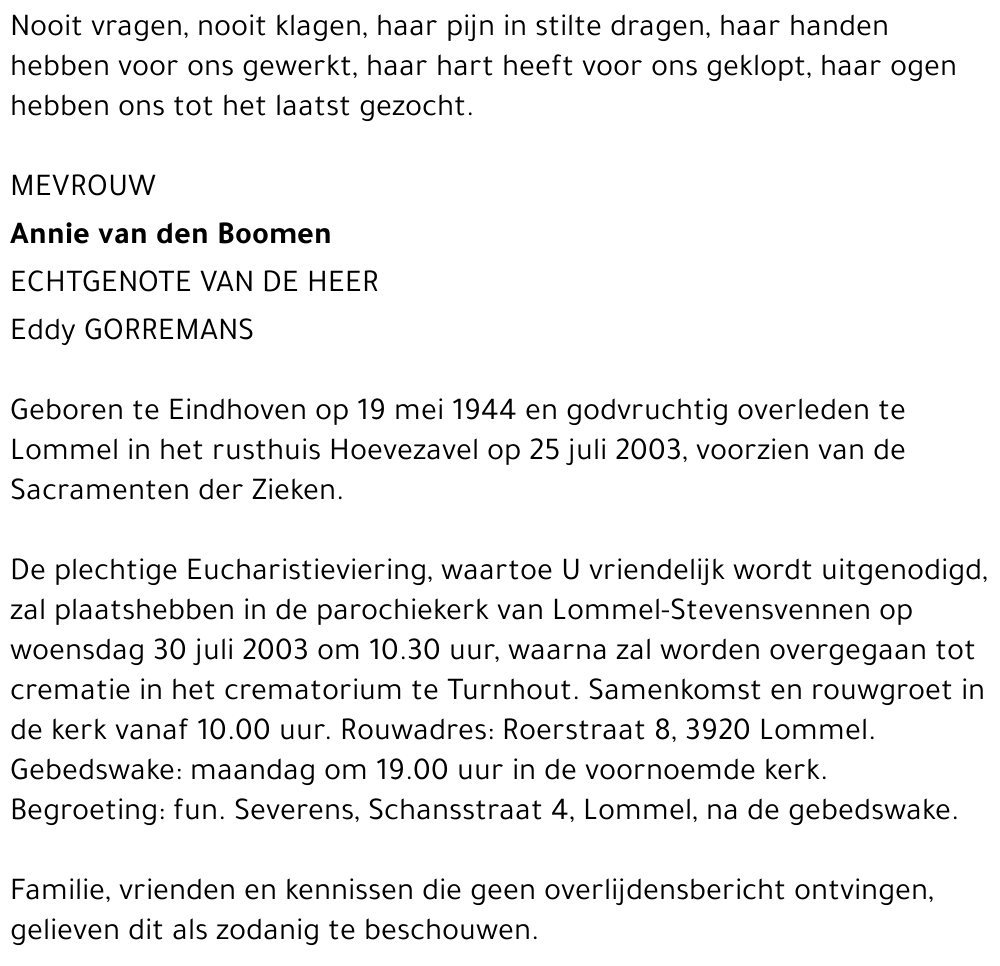 Annie van den Boomen