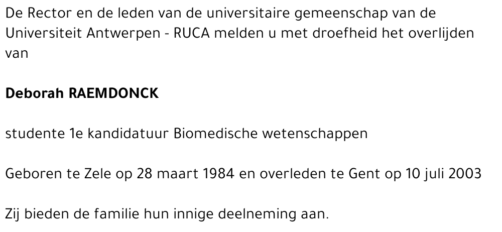 DEBORAH RAEMDONCK