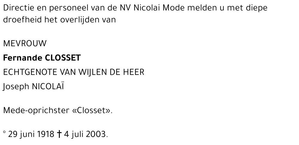 Fernande Closset
