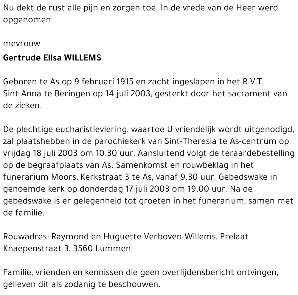Gertrude Elisa Willems