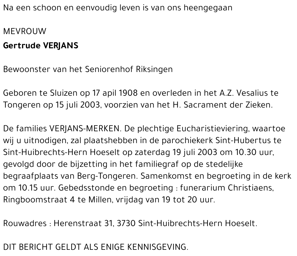 Gertrude Verjans