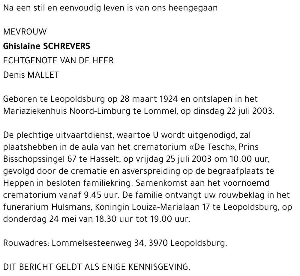 Ghislaine Schrevers