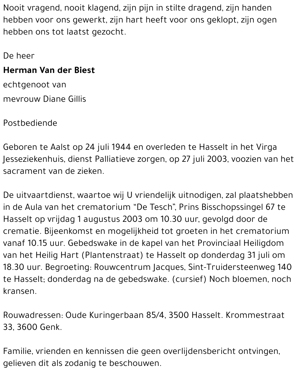 Herman Van der Biest