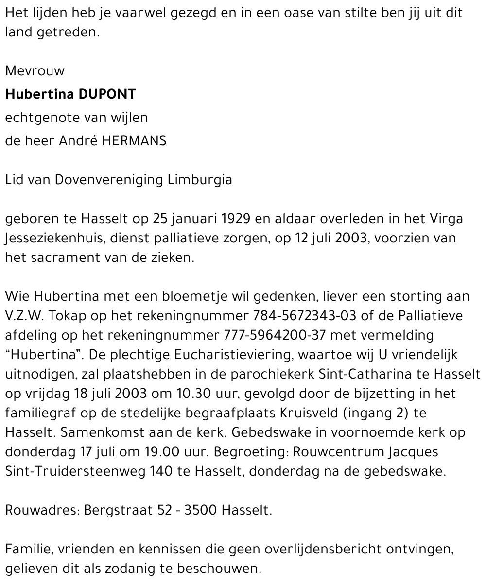 Hubertina Dupont