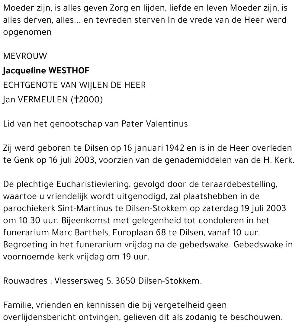 Jacqueline Westhof