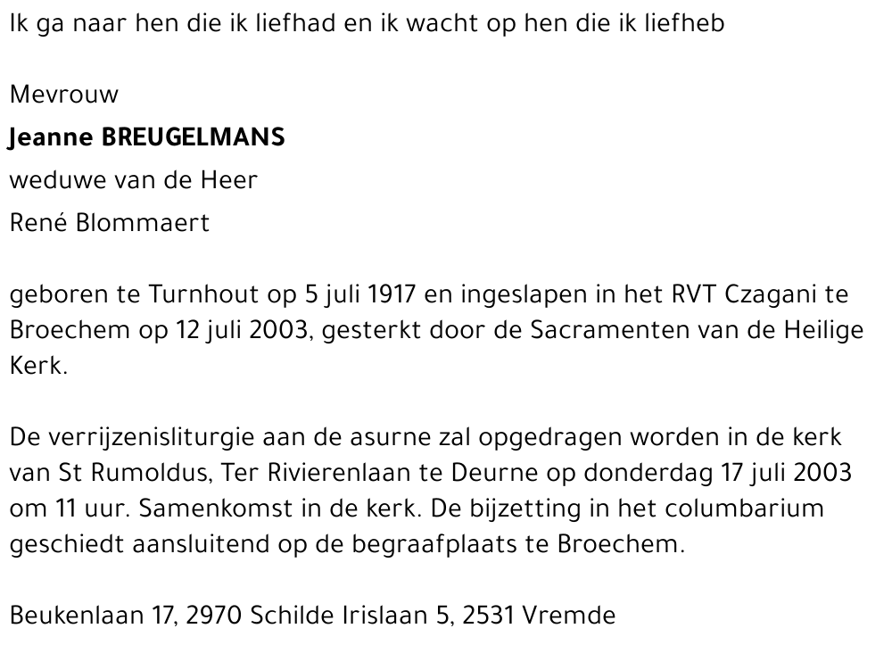 Jeanne Breugelmans