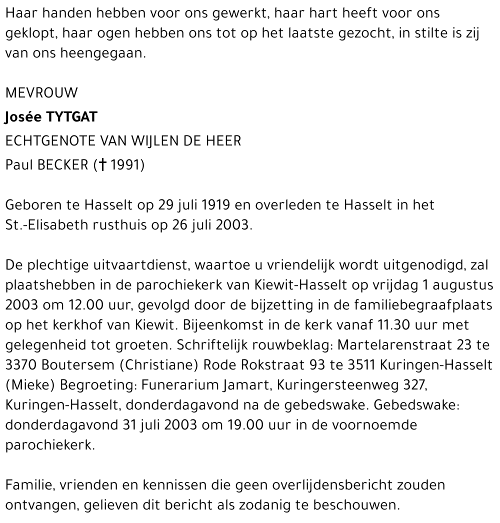 Josée Tytgat