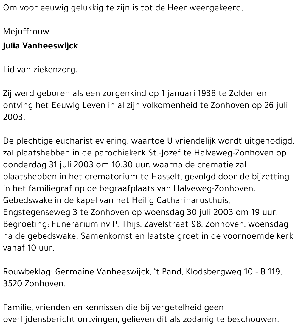 Julia Vanheeswijck