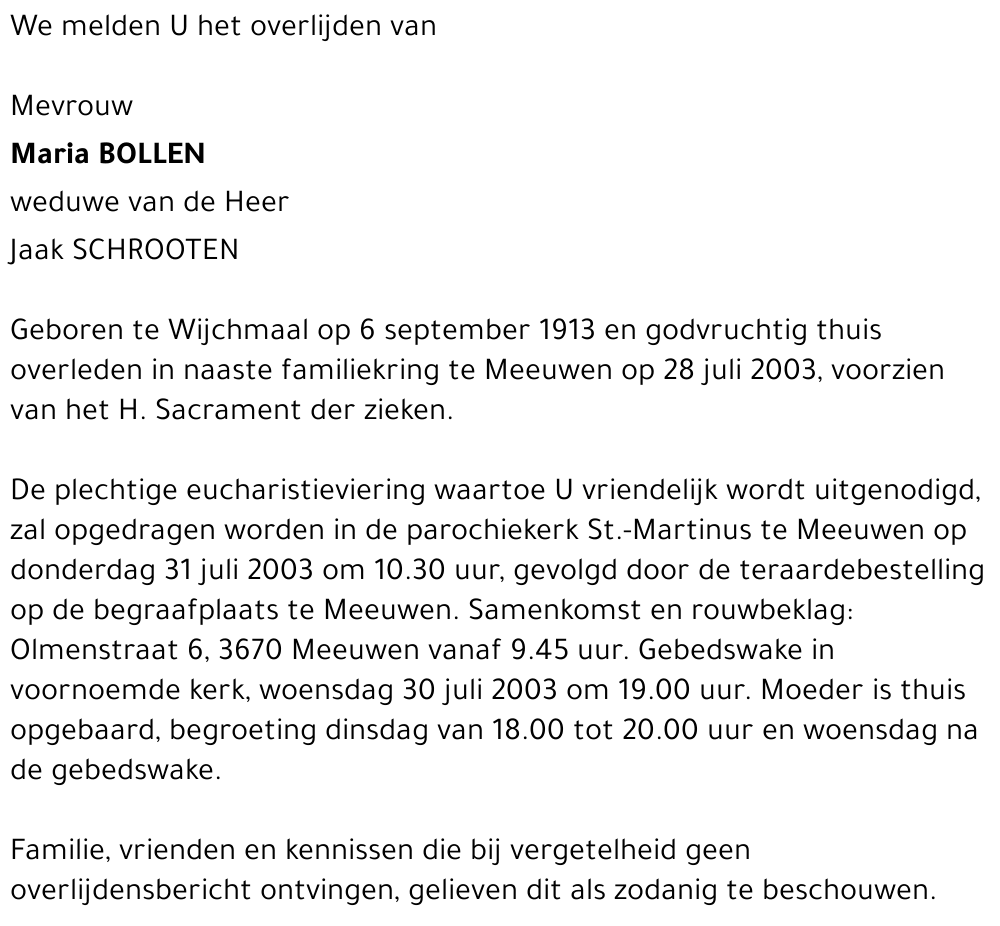 Maria BOLLEN