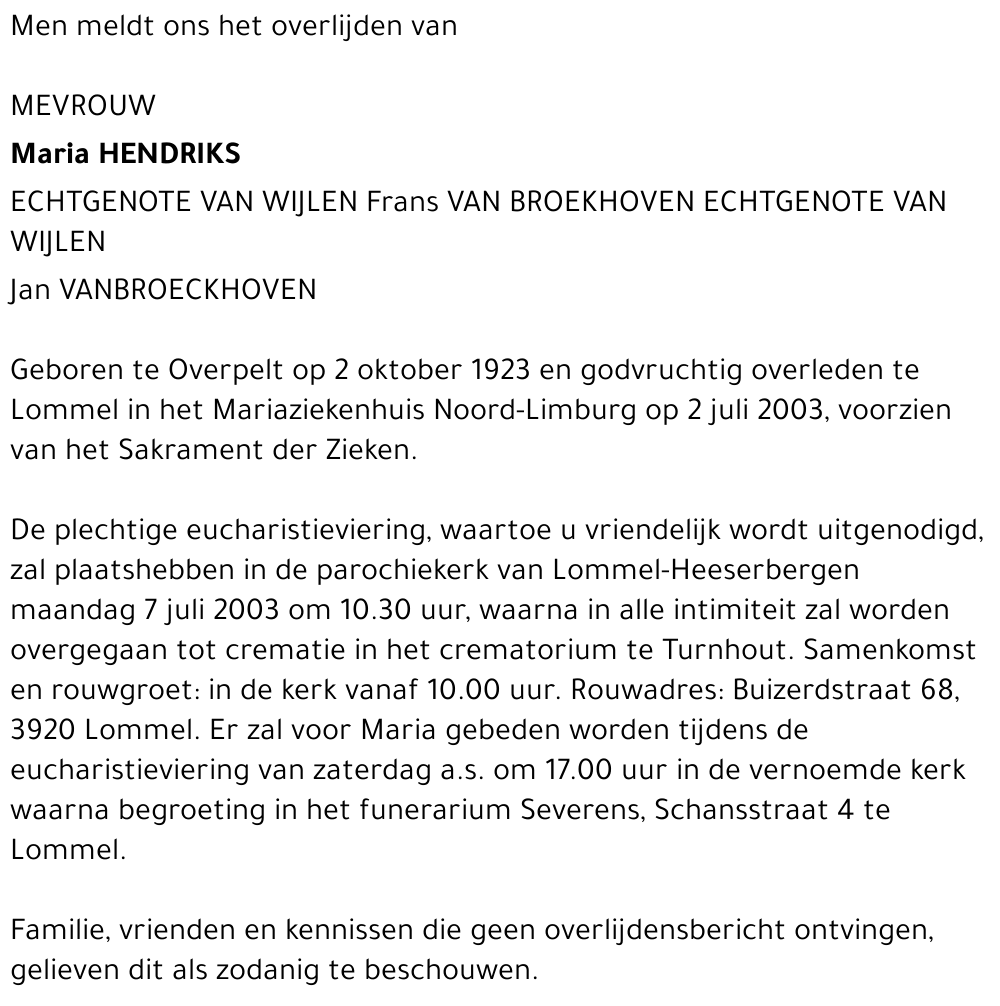 Maria Hendriks