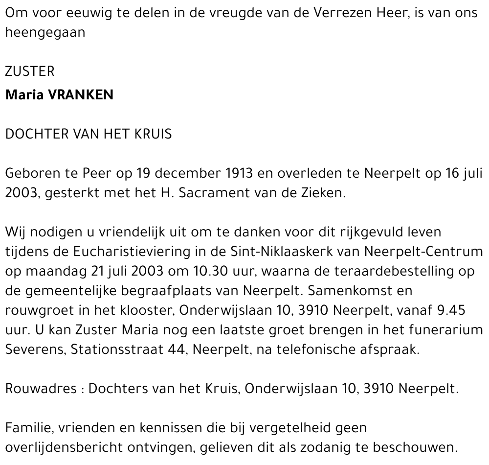 Maria Vranken