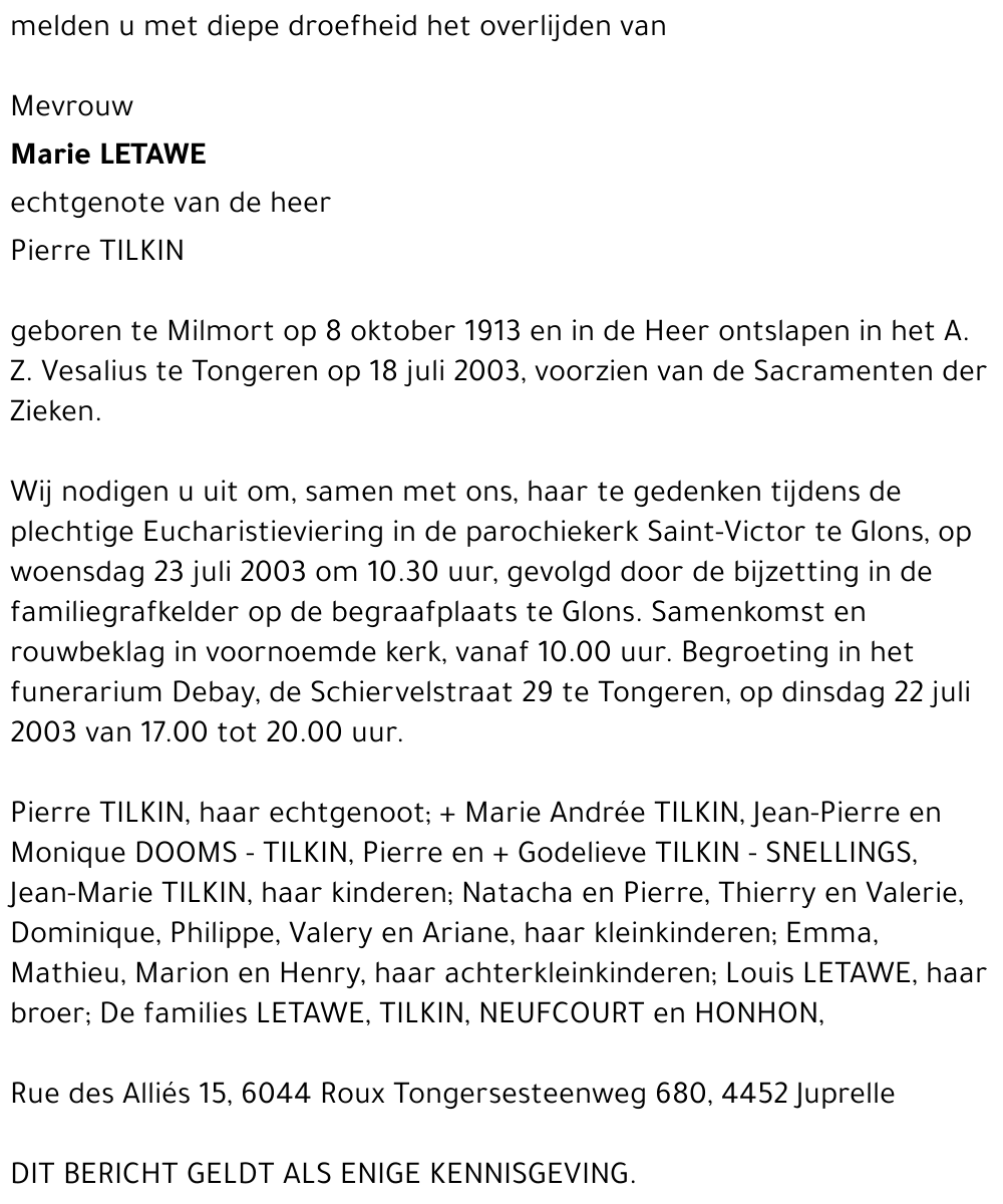 Marie Letawe