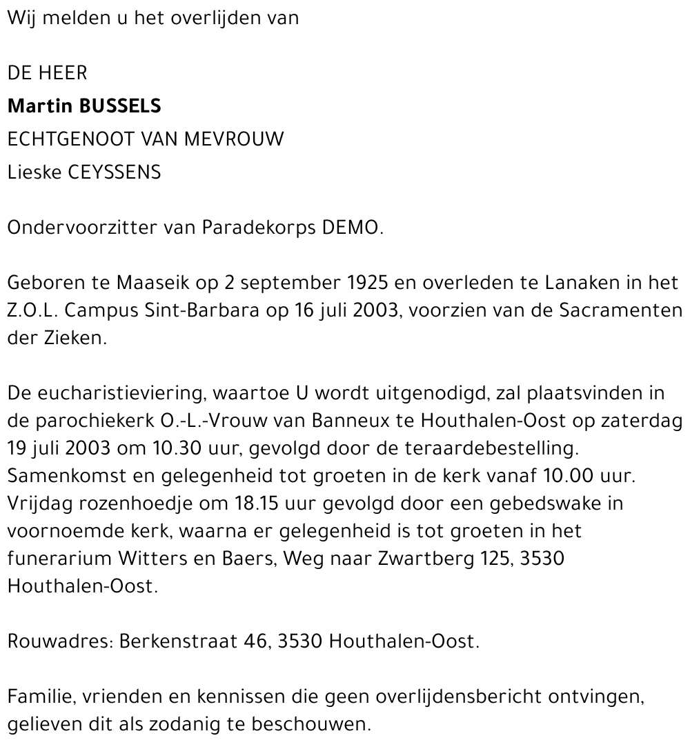 Martin Bussels
