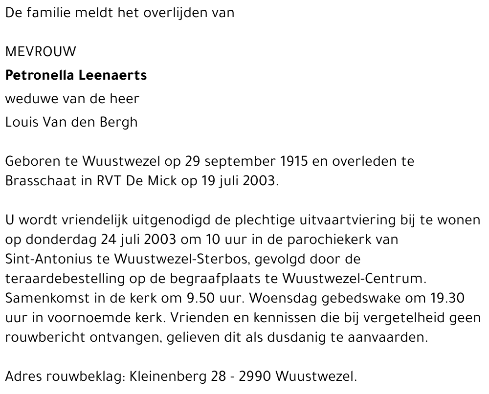 Petronella Leenaerts
