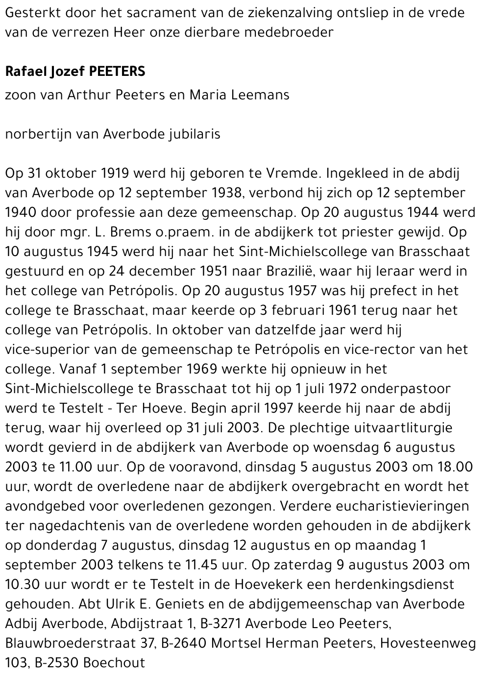 Rafael Jozef Peeters