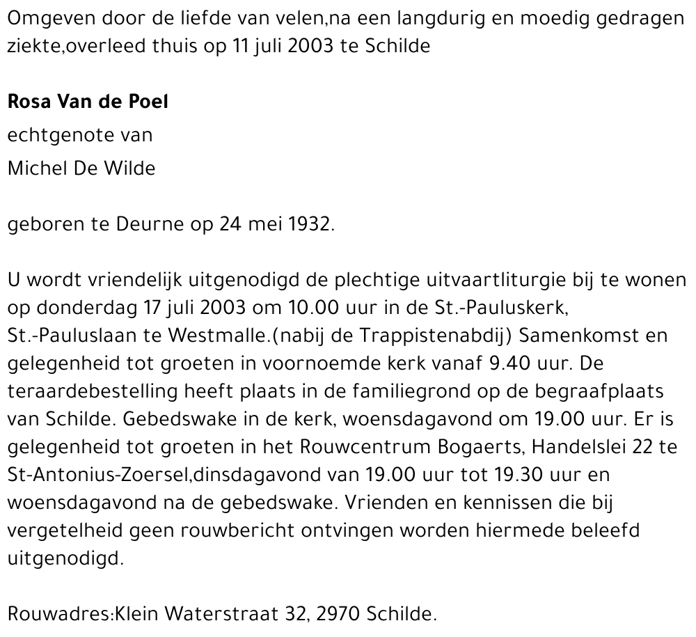 Rosa Van de Poel