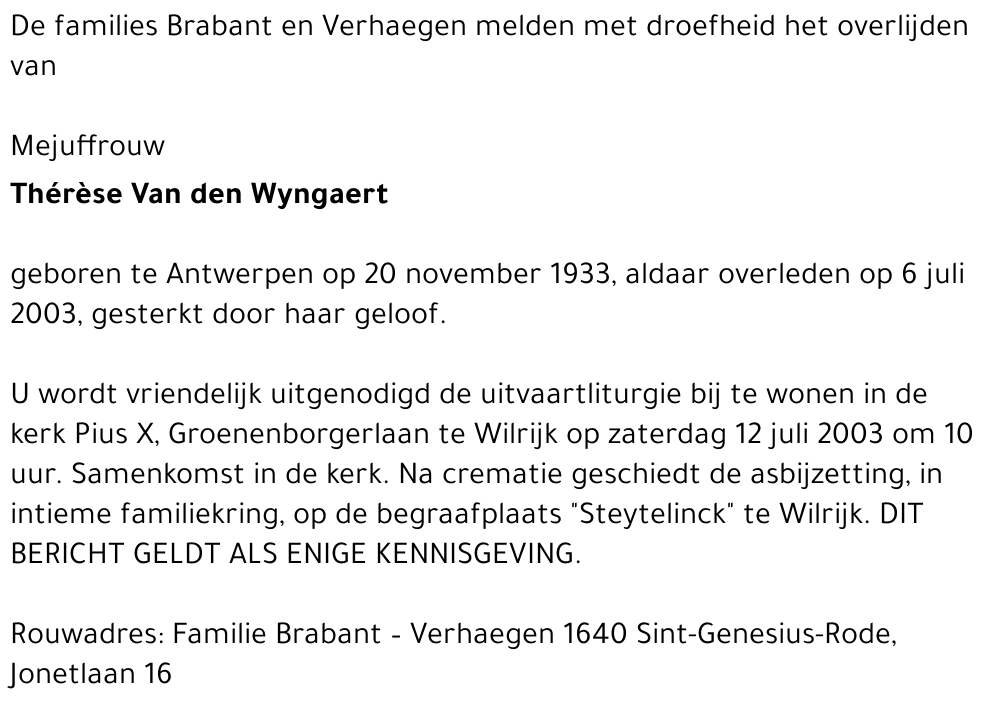 Thérèse Van den Wyngaert