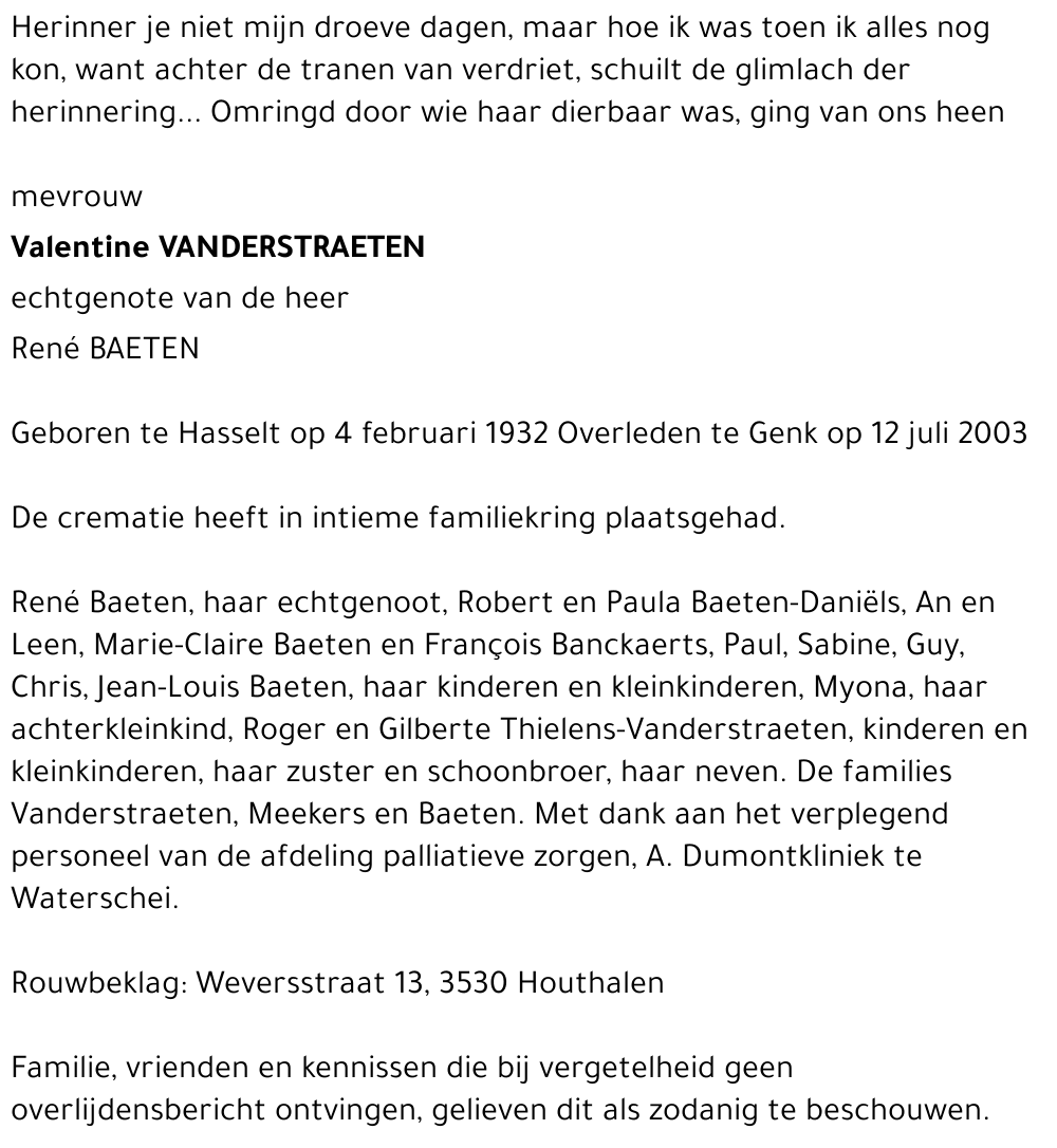 Valentine Vanderstraeten