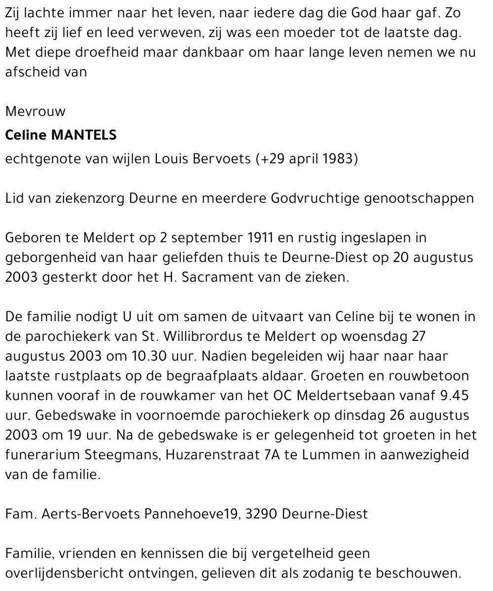 Celine Mantels