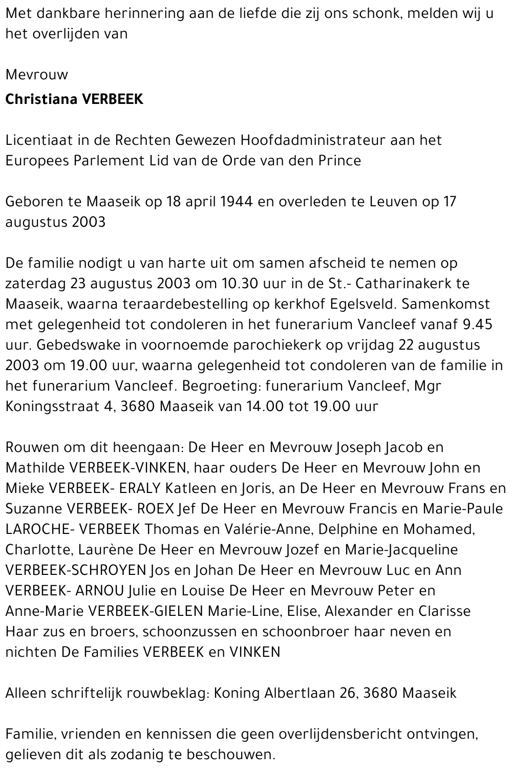 Christiana Verbeek
