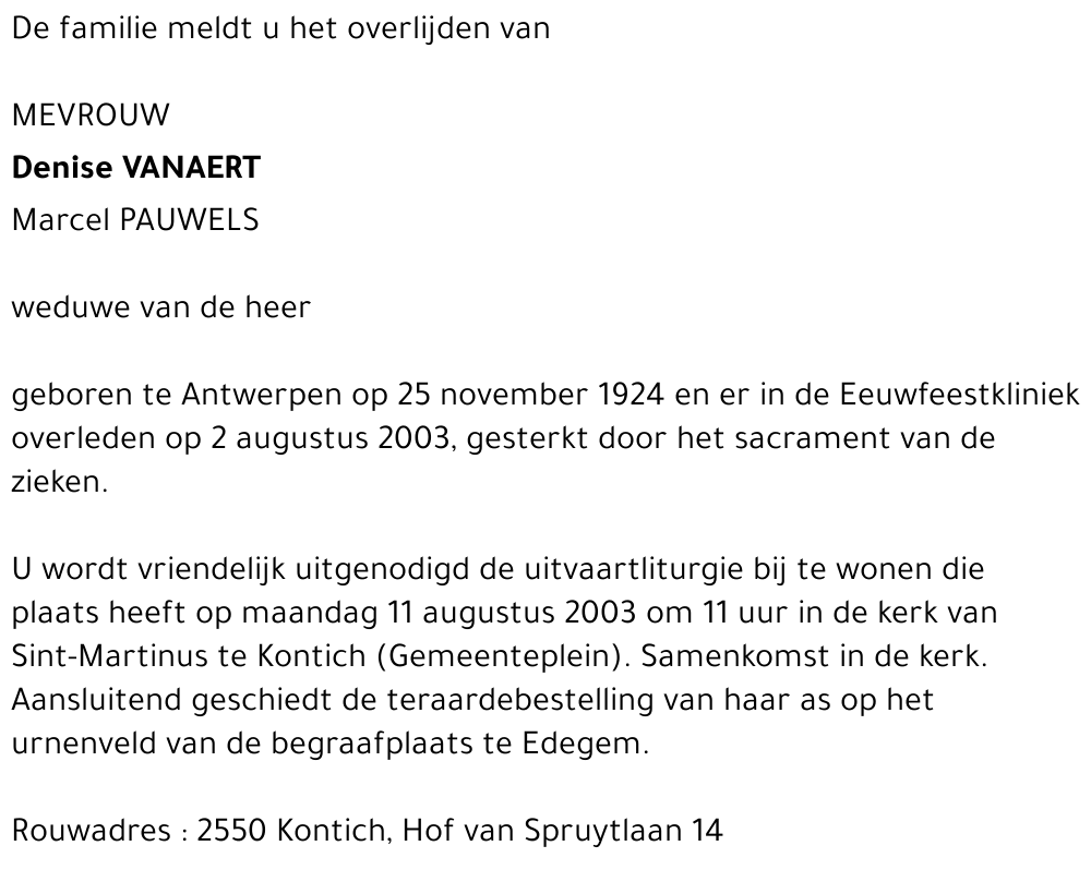 Denise VANAERT