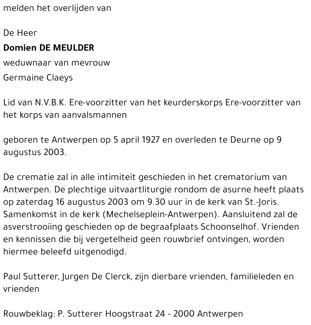 DOMIEN DE MEULDER