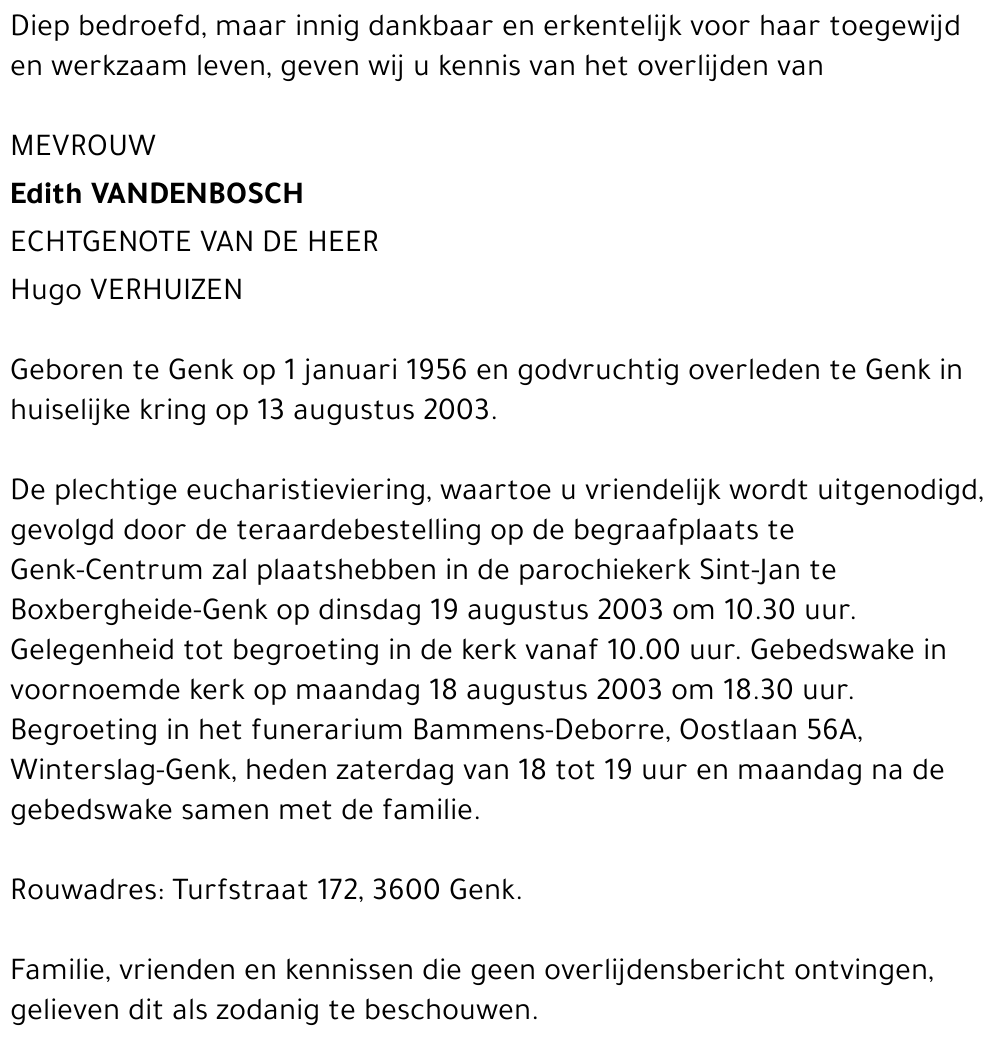 Edith Vandenbosch