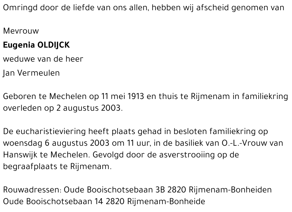 EUGENIA OLDIJCK