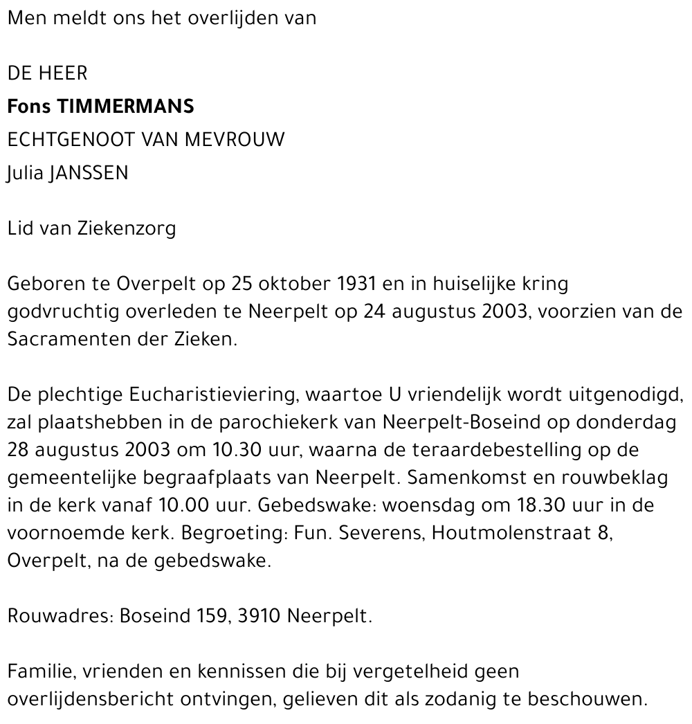 Fons Timmermans