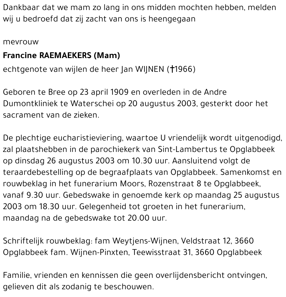 Francine Raemaekers