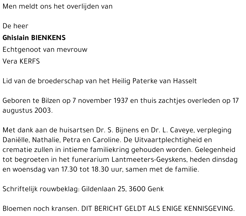 Ghislain Bienkens