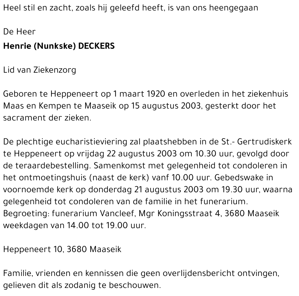Henrie Deckers