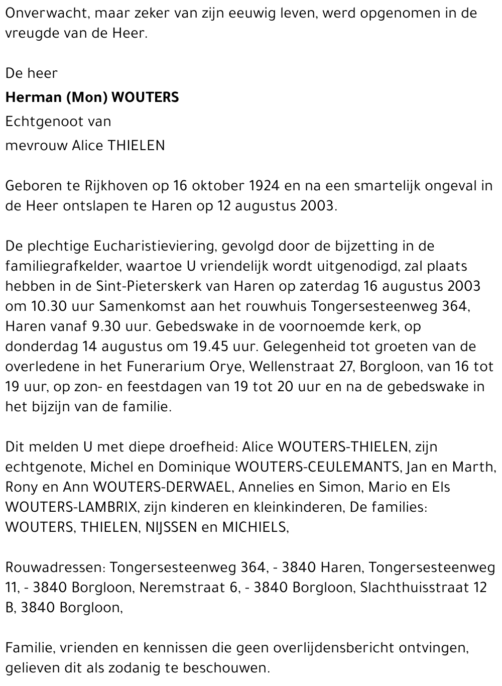 Herman (Mon) Wouters