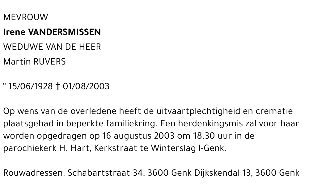 Irene Vandersmissen