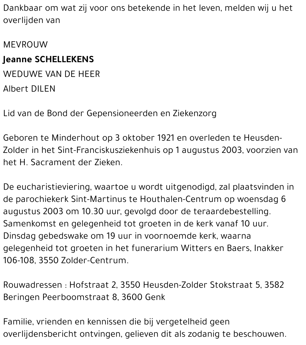 Jeanne Schellekens