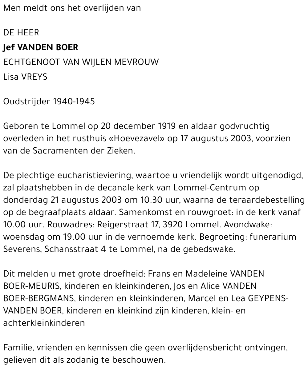 Jef Vanden Boer
