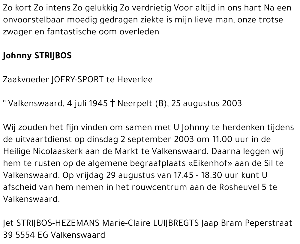 Johnny Strijbos