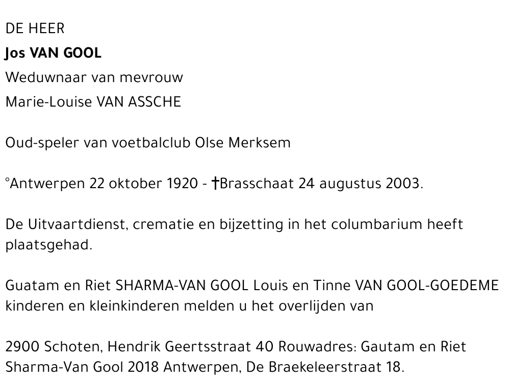 JOS VAN GOOL