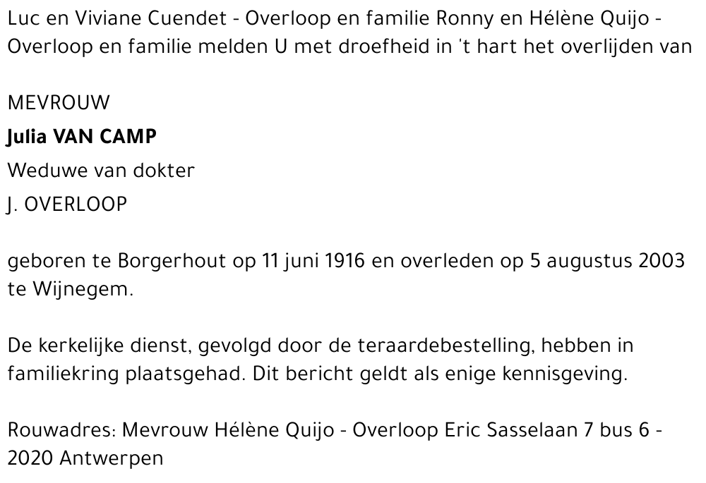 Julia Van Camp