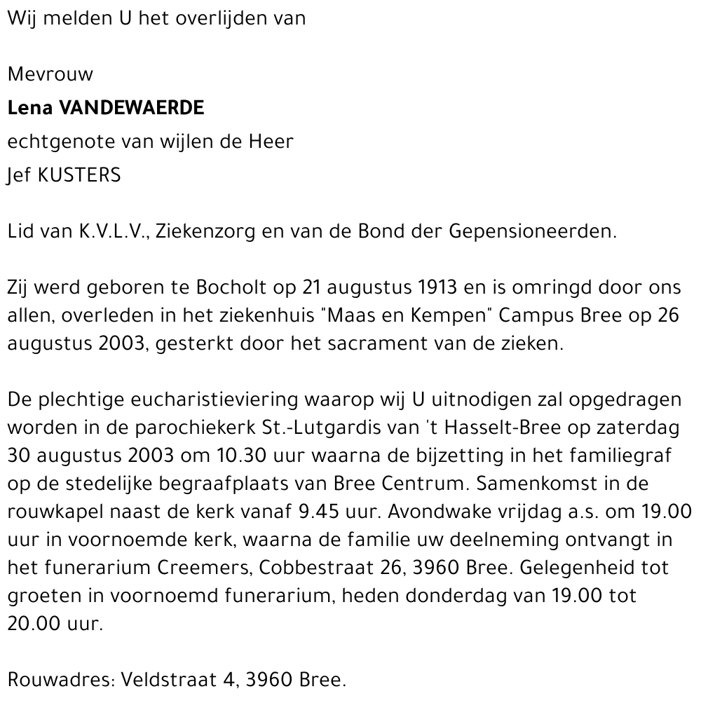 Lena VANDEWAERDE