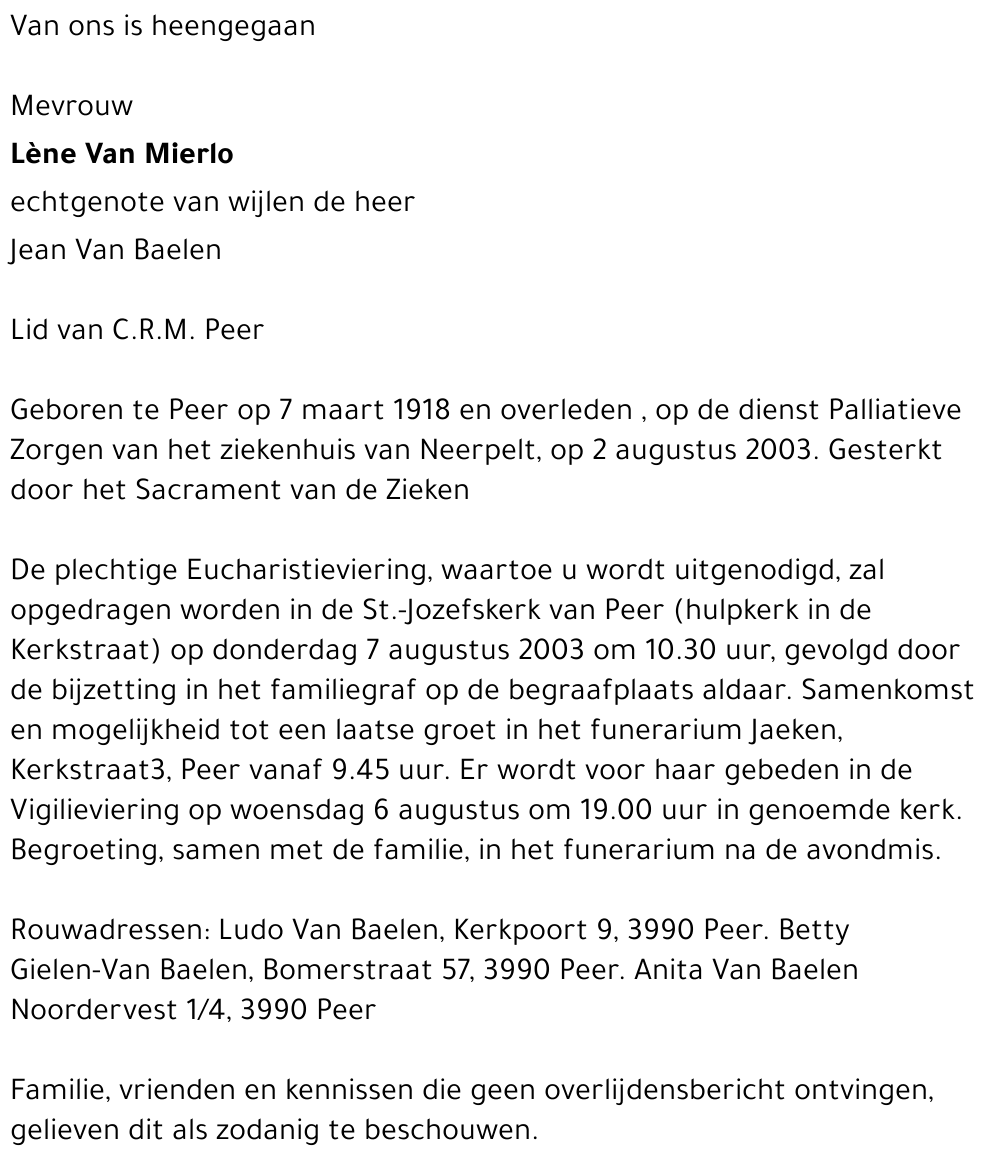 Lène Van Mierlo