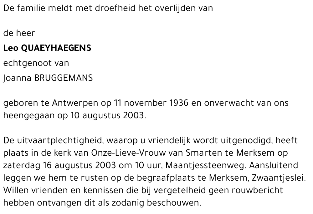 Leo QUAEYHAEGENS